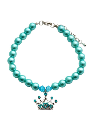 Princess Crown Pearl Necklace, Turqouise