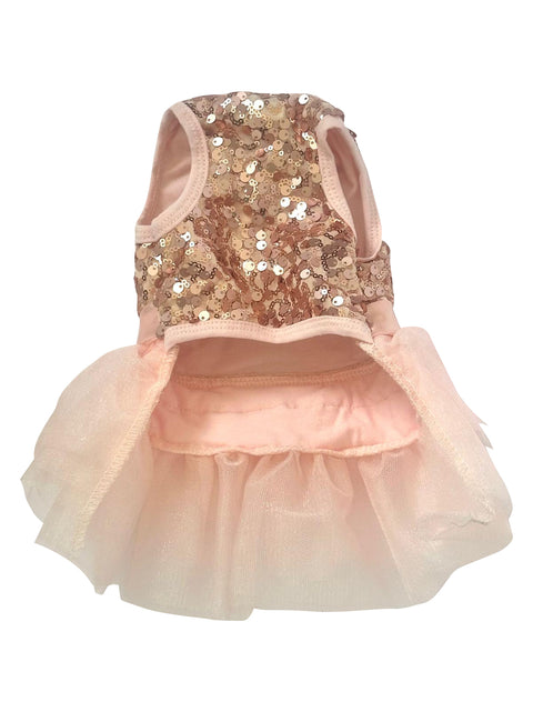 Marilyn Dog Tutu Dress, Rose Gold Sequins XXXS Marilyn Dog Tutu Dress, Rose Gold Sequins XXXS