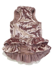 Crushing on YOU Metallic Velvet Dog Dress, Blush