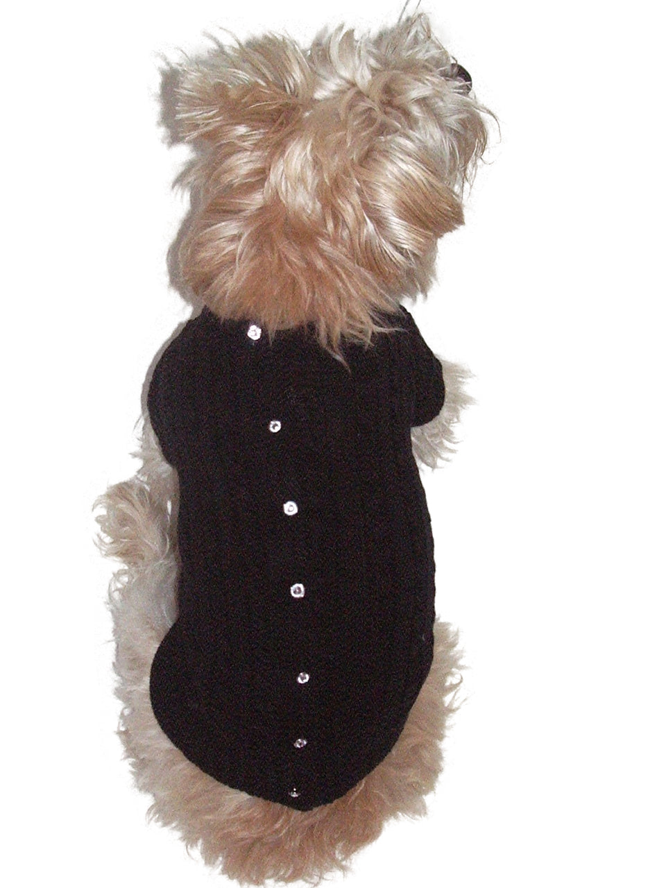 dog cardigan sweater The Dog Squad Cannes Cardigan Dog Sweater - Black