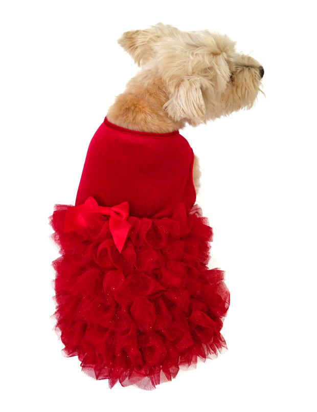 Red Carpet Ruffle Dress, Red