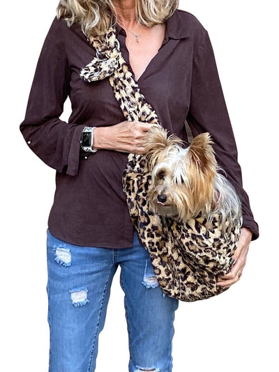 Furbaby Adjustable Sling Bag, Leopard