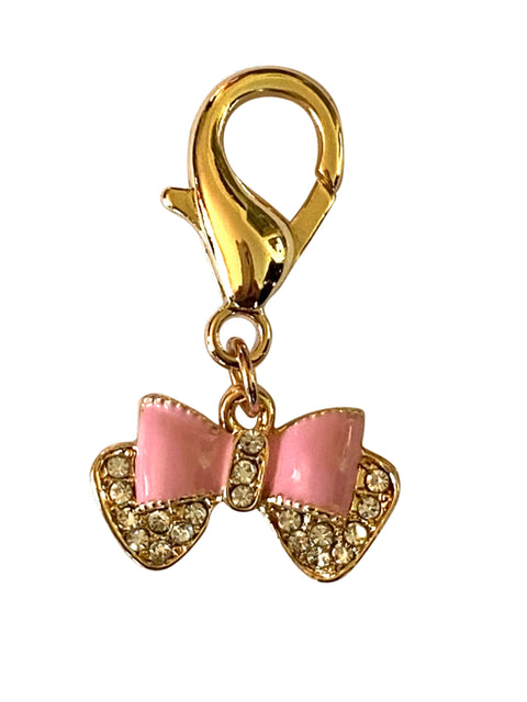 Parisian Bow, Pink Collar Charm