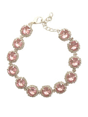 Pink Crystal Rhinestone Dog Necklace