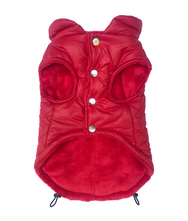 Coco Puffer Diamond Quilted Coat, Real Red