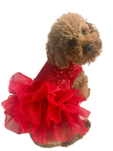 Picture Perfect Tutu Dress, Red Sequins