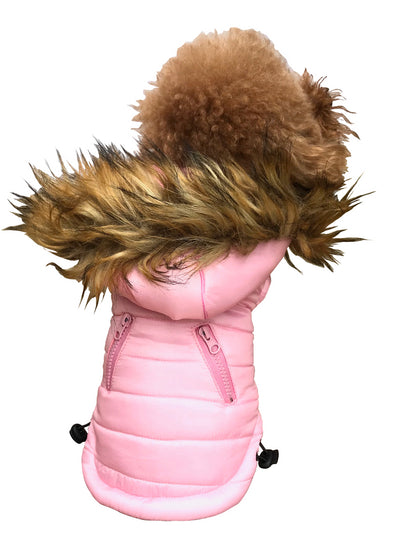 Ski Bunny Puffer with detachable hood, Pretty Pink