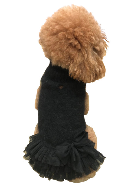 Frilly Tutu Sweater Dress, Black