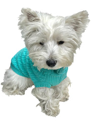 Scottish Cableknit Sweater, Light Turquoise