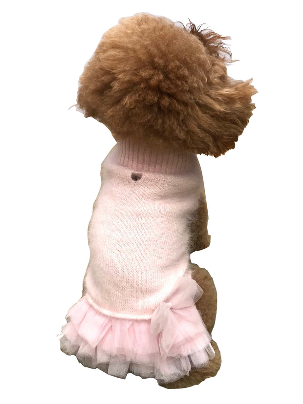 Frilly Tutu Sweater Dress, Blush